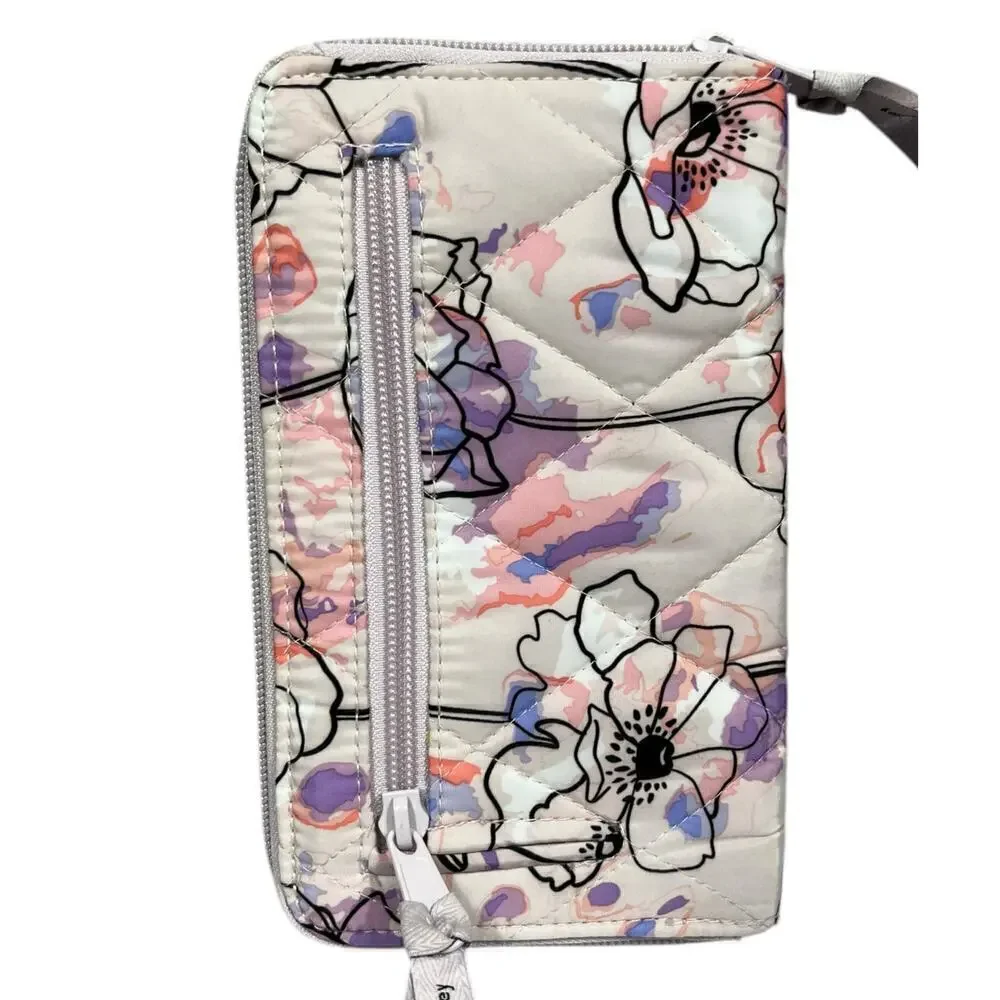 Vera Bradley Ultralight RFID Turnlock Wallet / Color-Anemone Watercolor